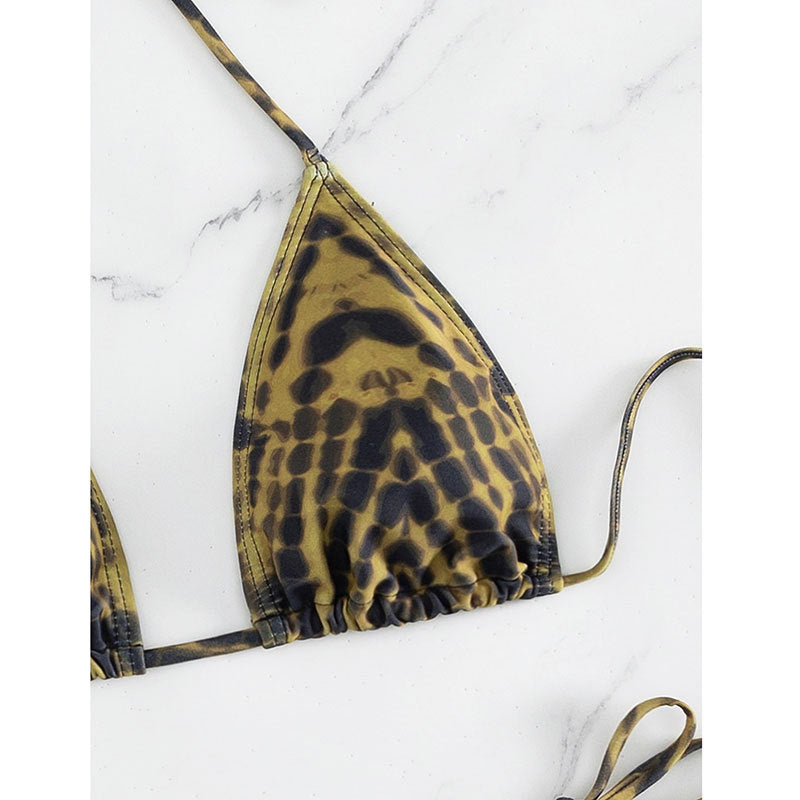 Printed triangle bikini