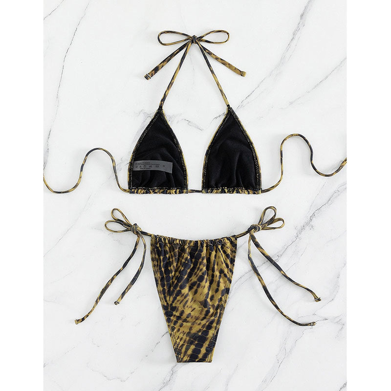 Printed triangle bikini