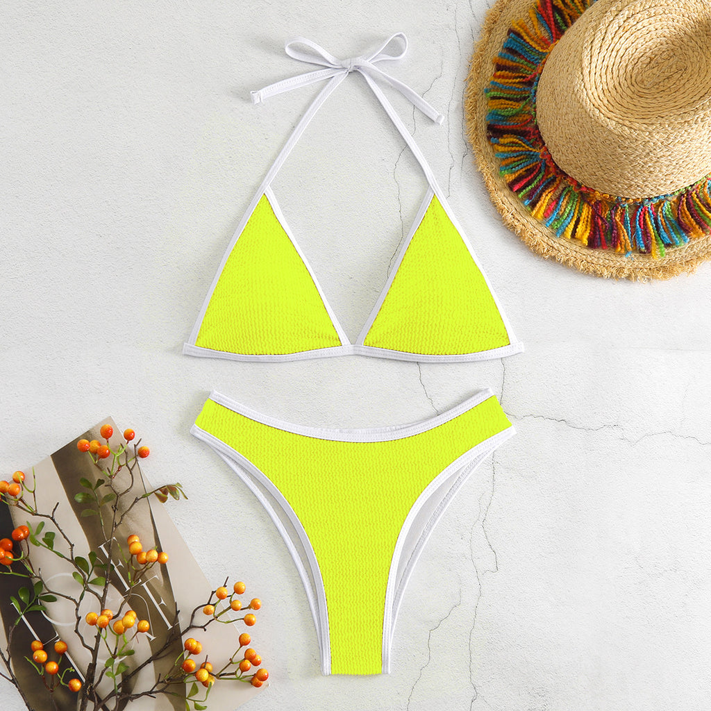 Solid color triangle bikini