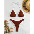 Solid color triangle bikini
