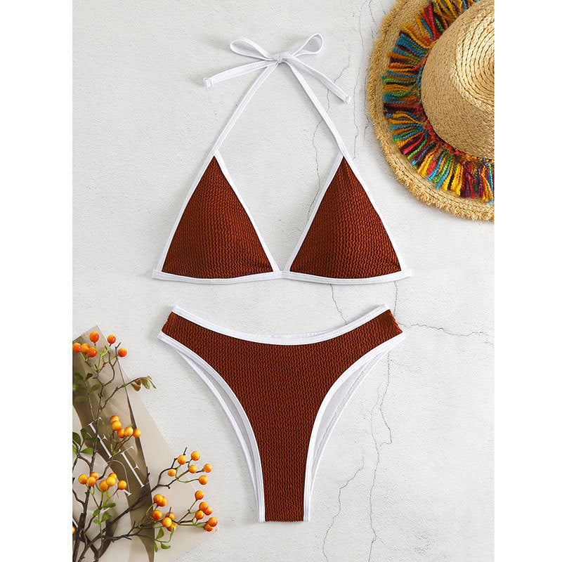 Solid color triangle bikini