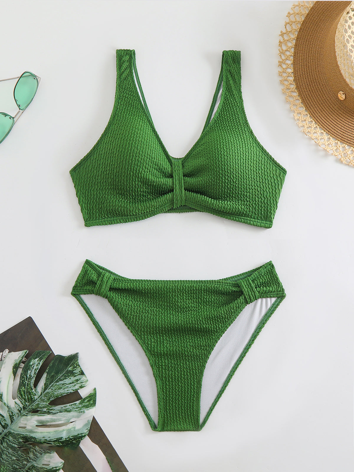 Solid color vacation bikini