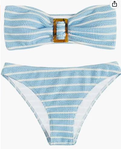 Striped women's split bikini