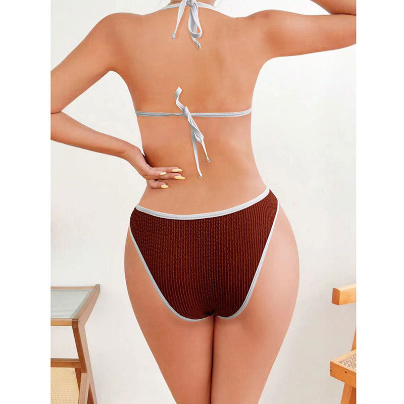 Solid color triangle bikini