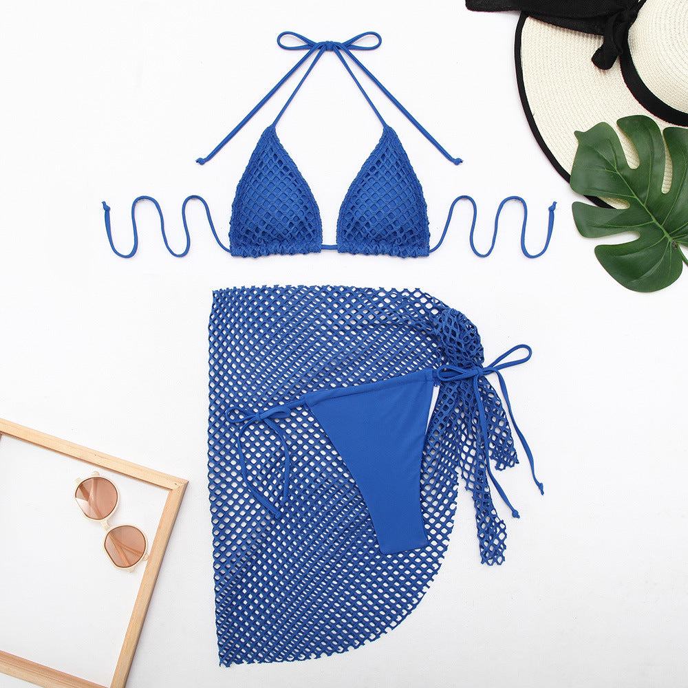 Tethered bikini three piece swimsuit bikini