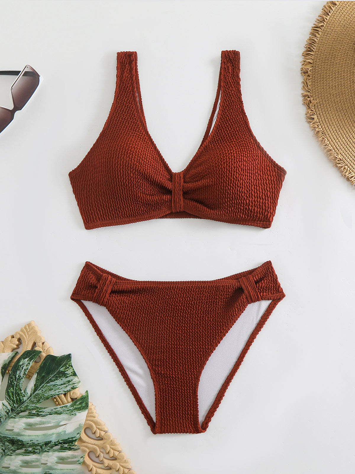 Solid color vacation bikini