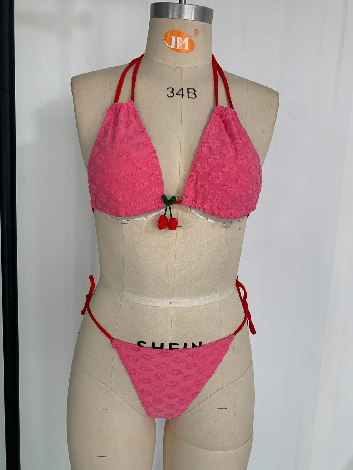 Cherry solid color bikini