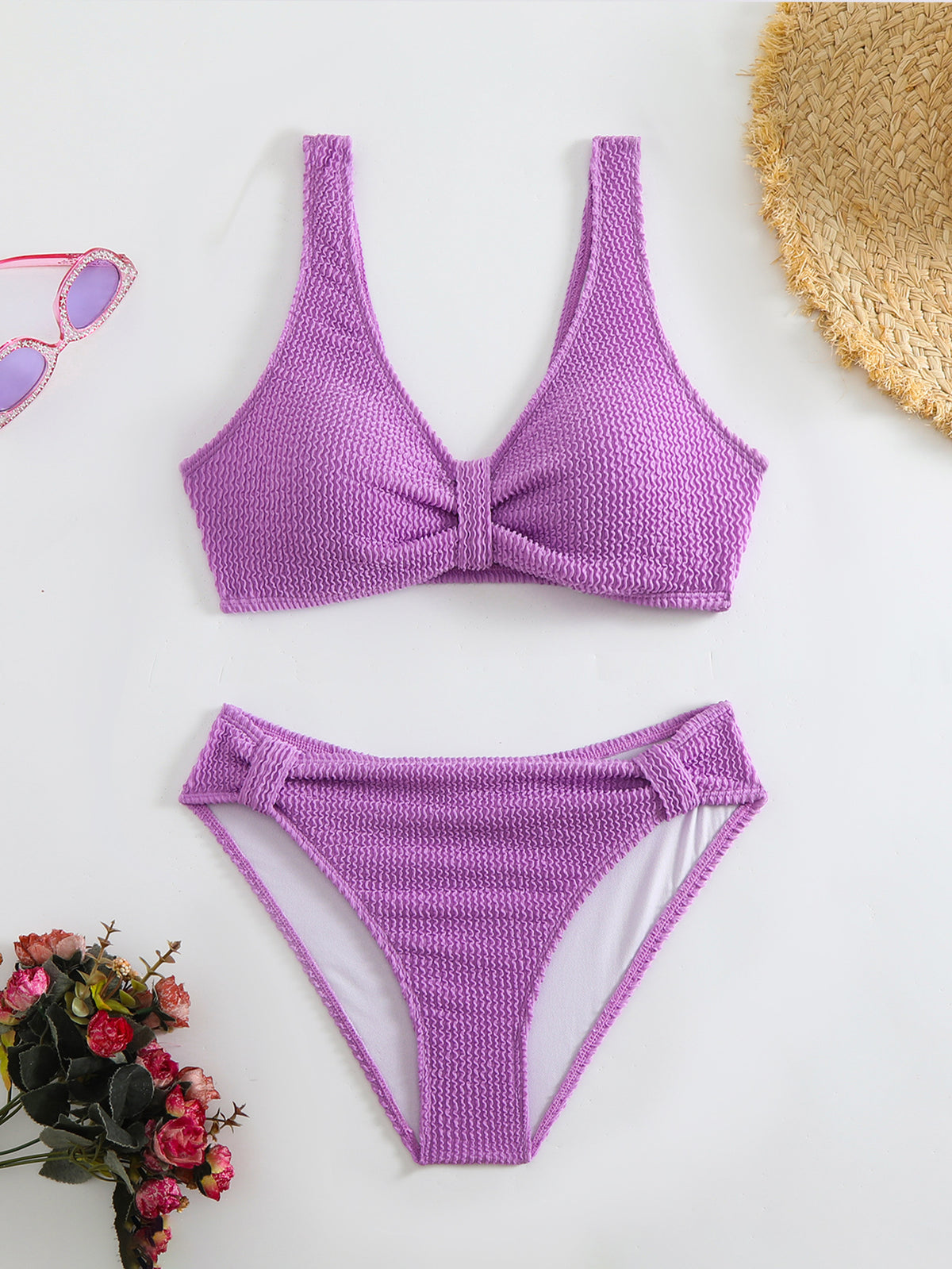 Solid color vacation bikini