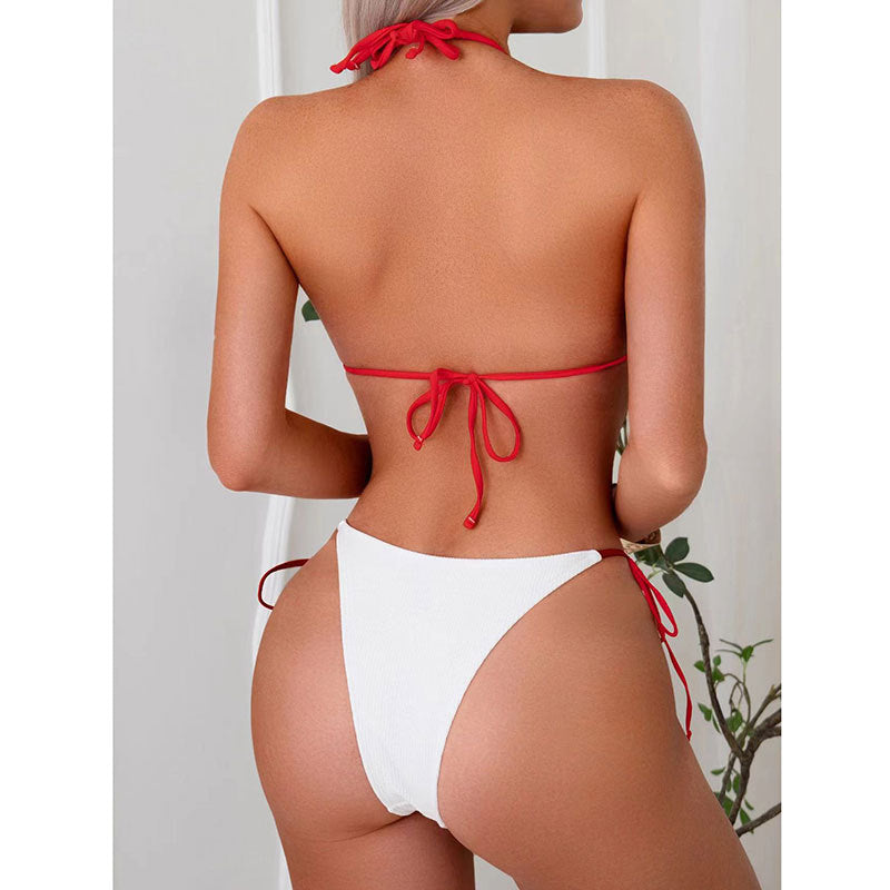 Cherry solid color bikini