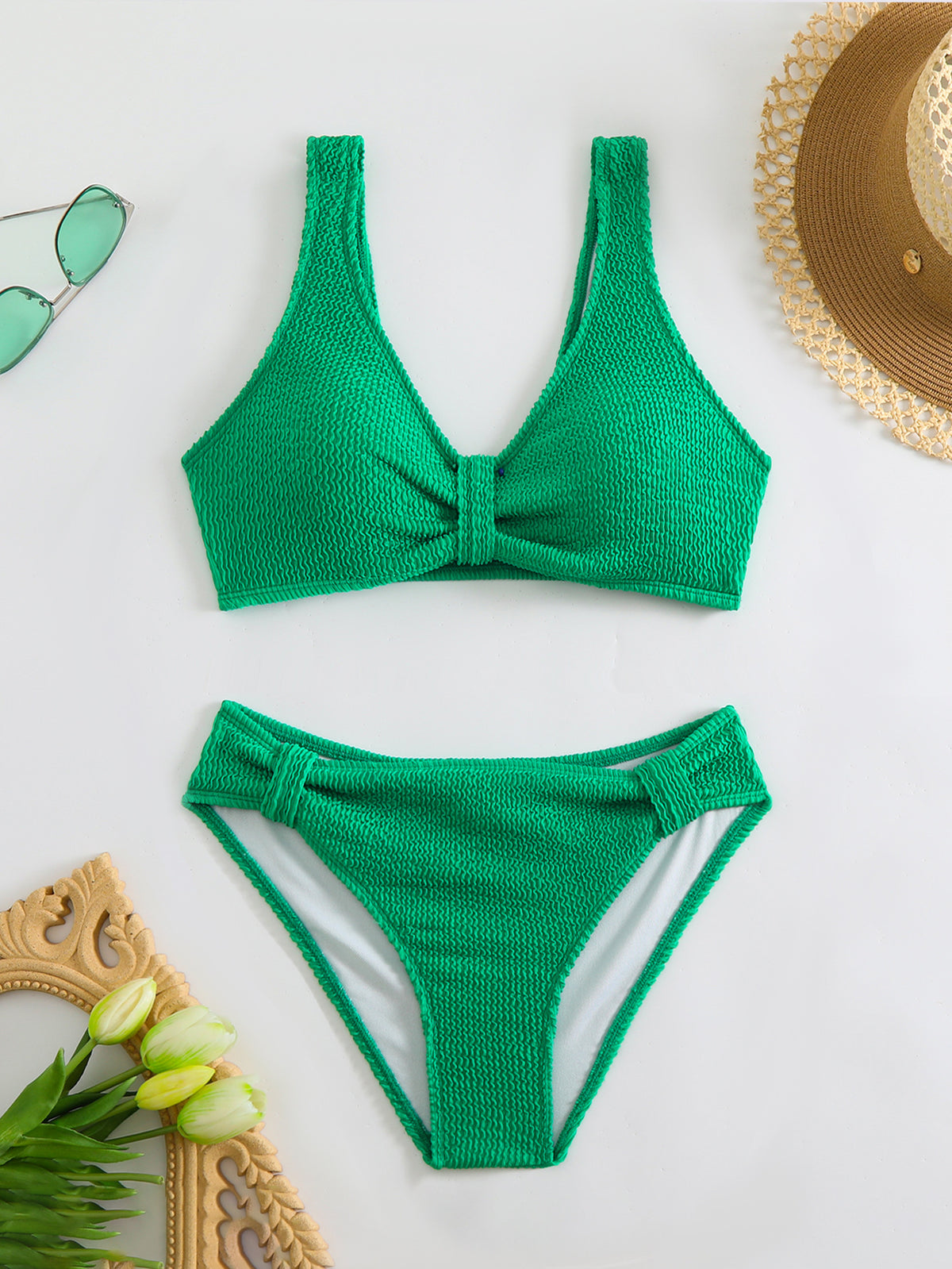 Solid color vacation bikini