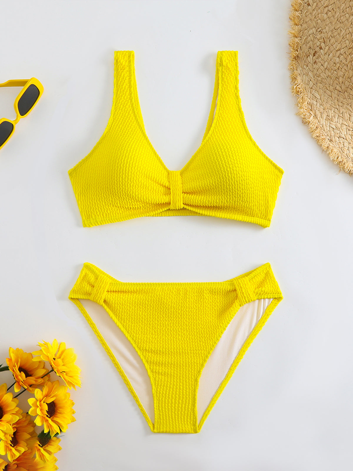 Solid color vacation bikini