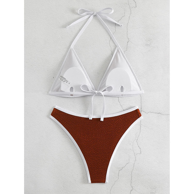 Solid color triangle bikini