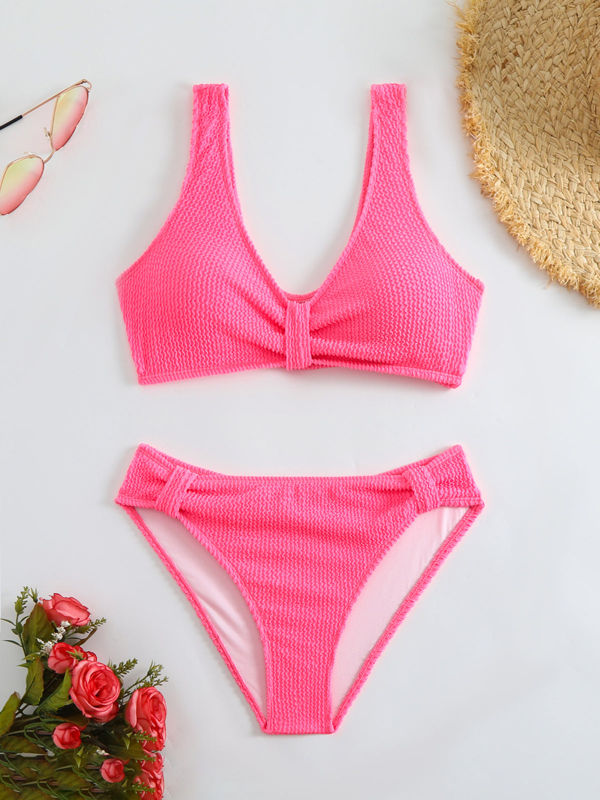 Solid color vacation bikini