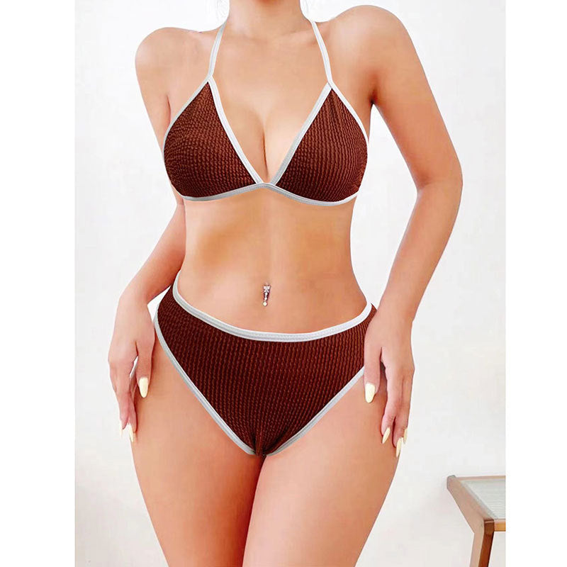 Solid color triangle bikini
