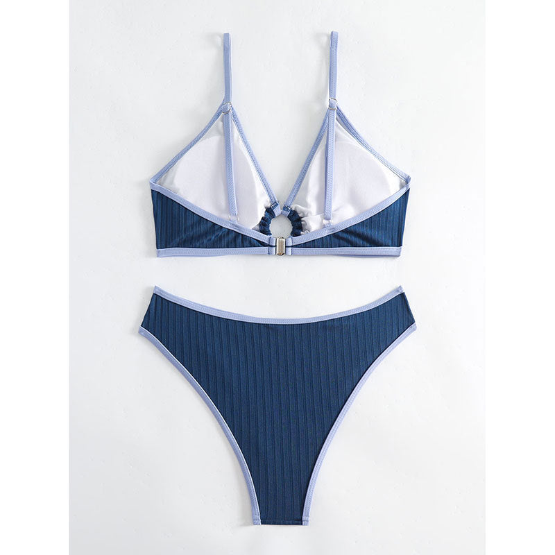 Pit stripe split bikini